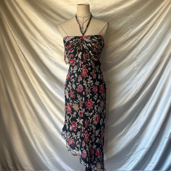 Jeunese floral halter asymmetrical dress - Picture 2 of 8